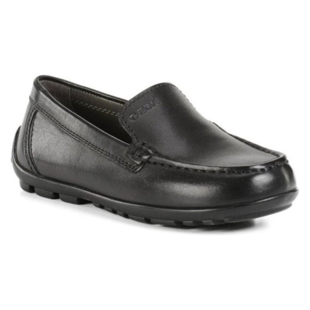 Geox New Fast Driver Moccasin in Black Leather